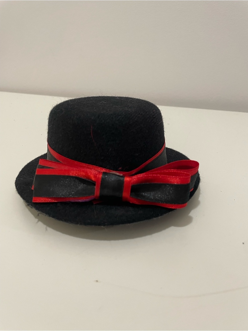 Mini Black Felt Fascinator/Bowler Hat